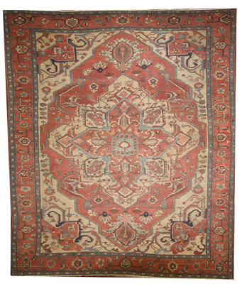 Persian Heriz Style Serapi Rug circa 1860 (Antique -100% Wool)