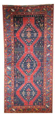 Armenian Kazak Rug circa 1880 (Antique -100% Wool)