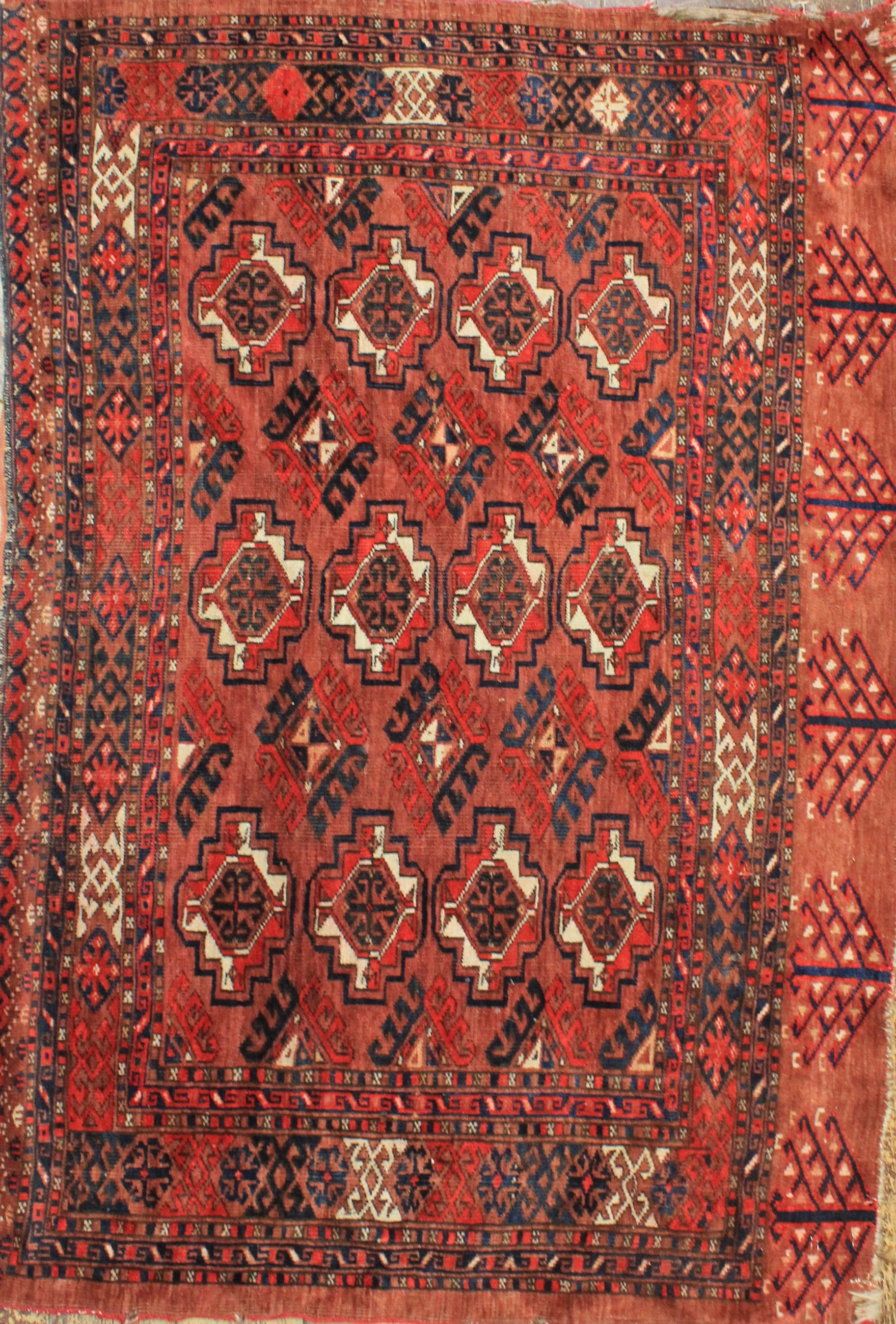 Persian Tekke Turkaman Rug circa 1920 (Antique -100% Wool)
