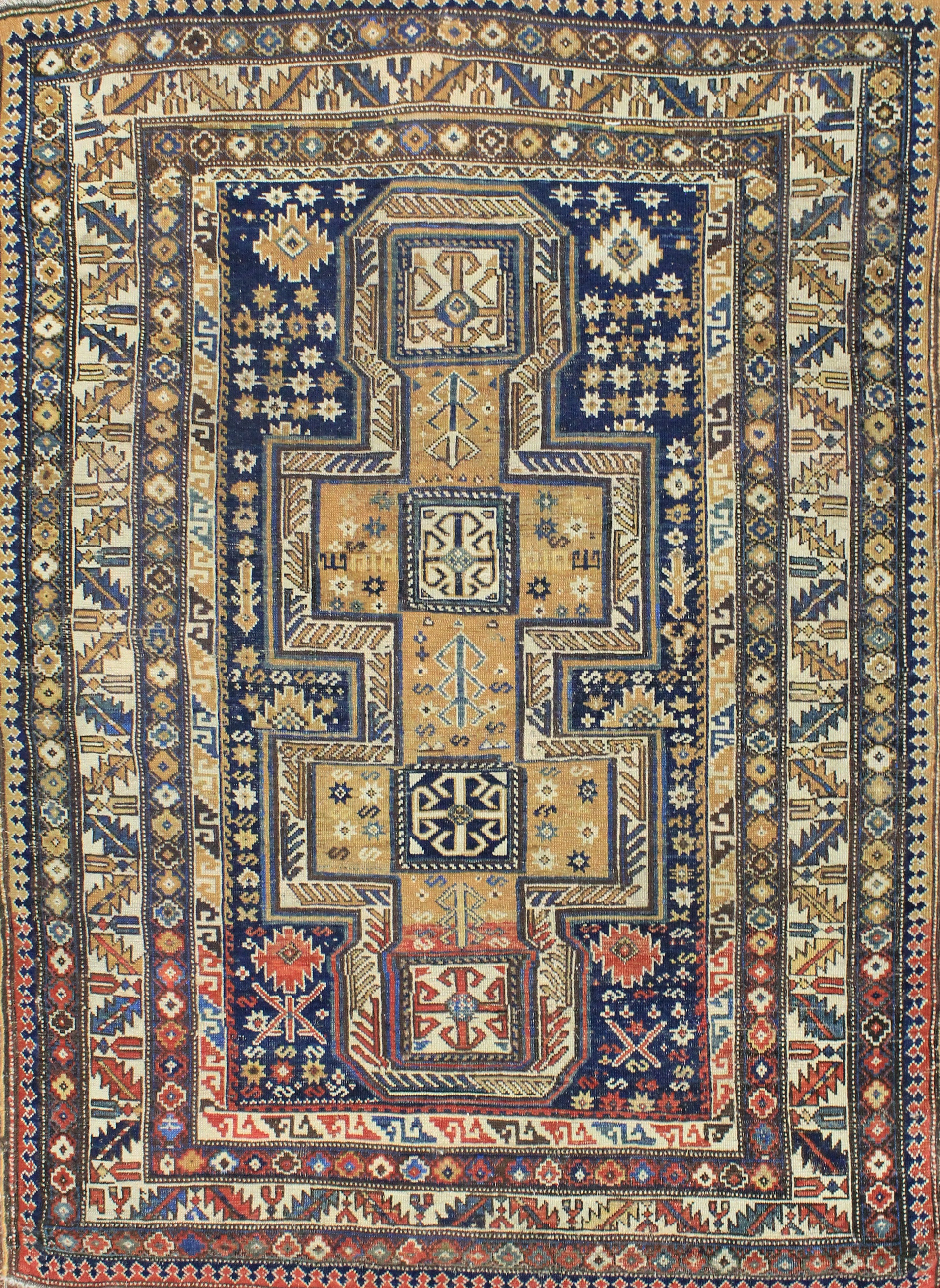 Persian Shirvan Caucasus Rug circa 19th Century (Antique -100% Wool)