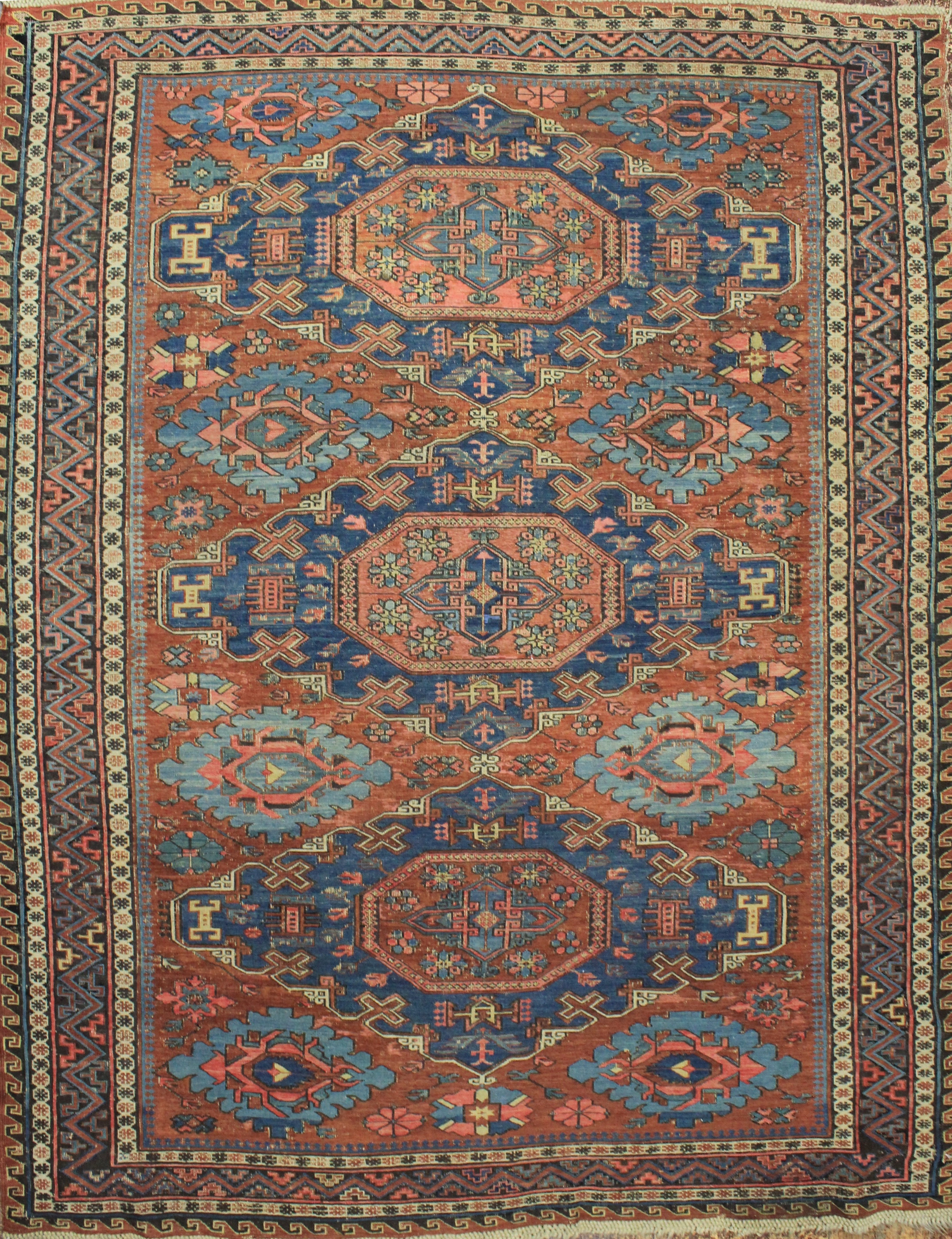 Caucasian Sumak Rug circa 1880 (Antique -100% Wool)