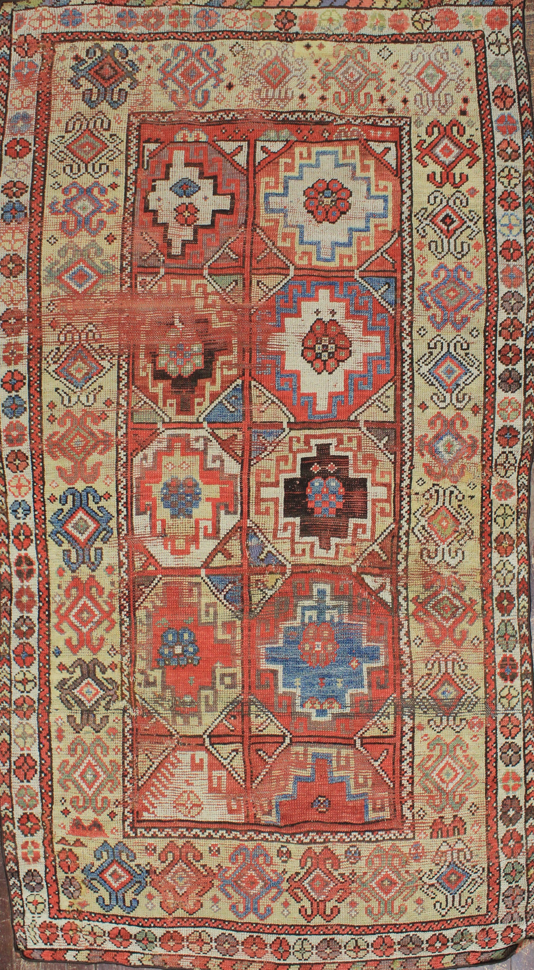 Caucasian Rug circa 1900 (Antique -100% Wool)