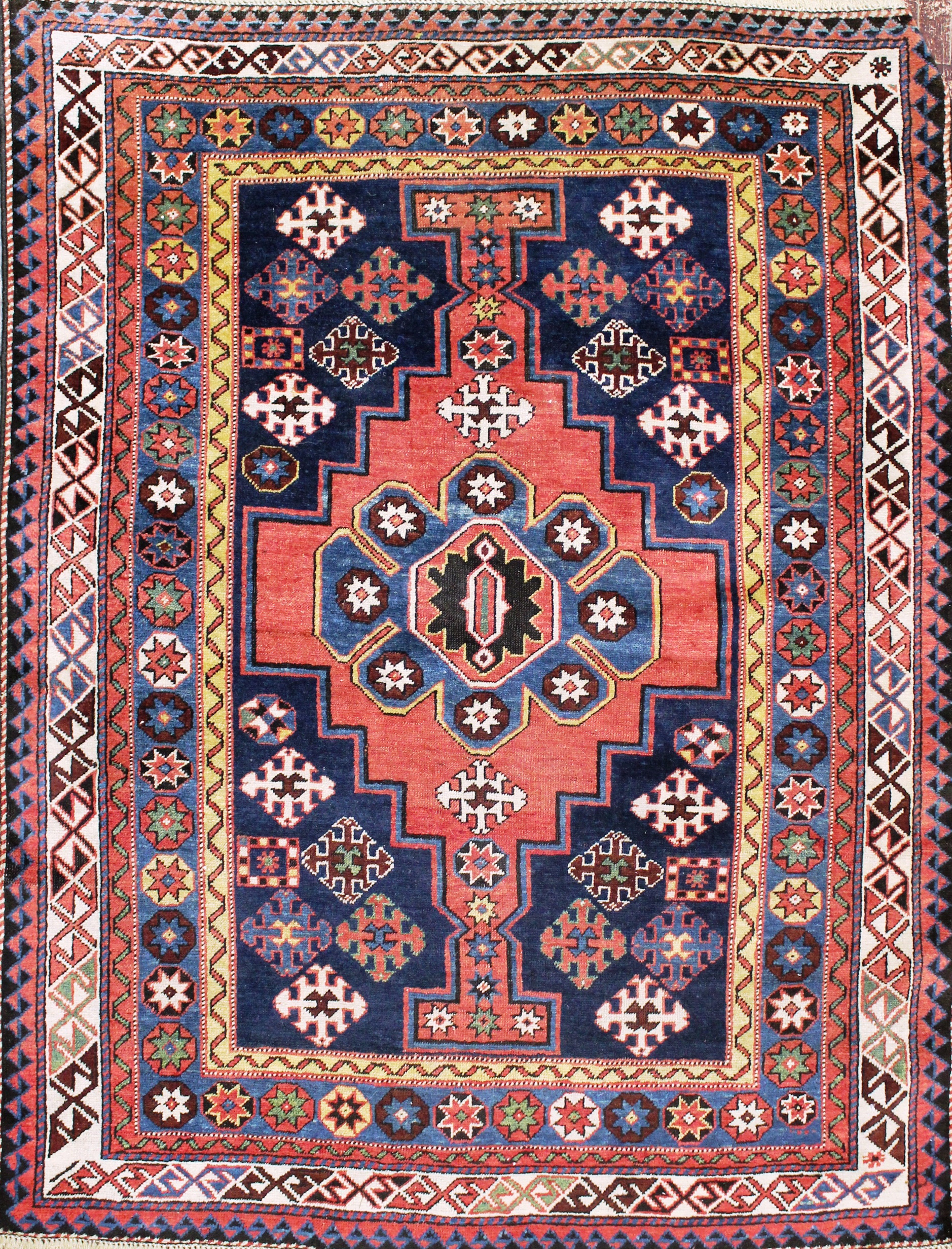 Persian Shirvan Caucasus Rug circa 1900 (Antique -100% Wool on Wool)