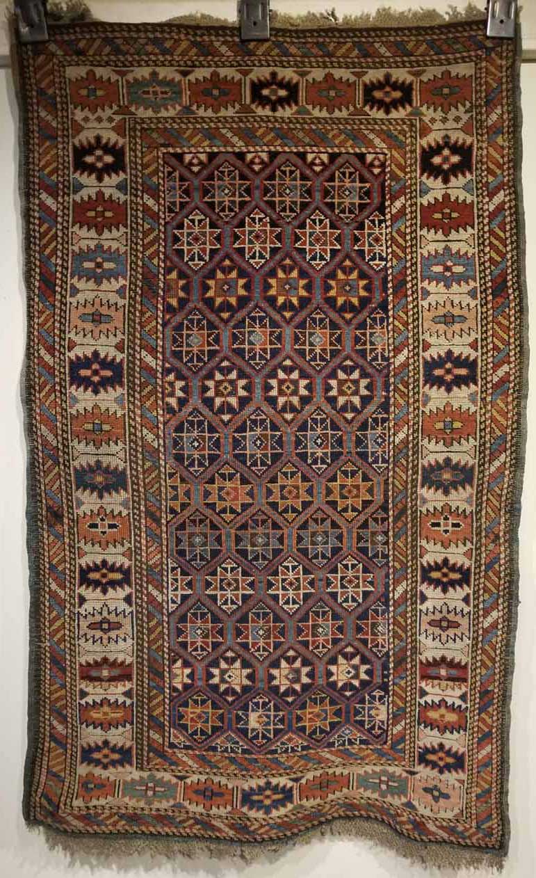 Caucasian Rug circa 1890 (Antique -100% Wool)