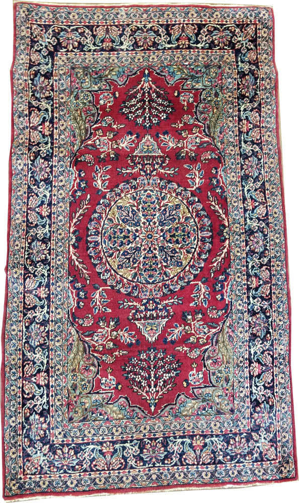 Persian Ravar Kerman Rug (Antique -100% Wool)