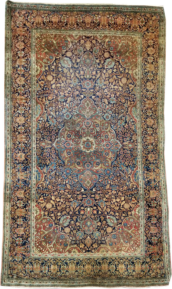 Persian Kashan Mohtashem Rug (Antique -100% Wool)