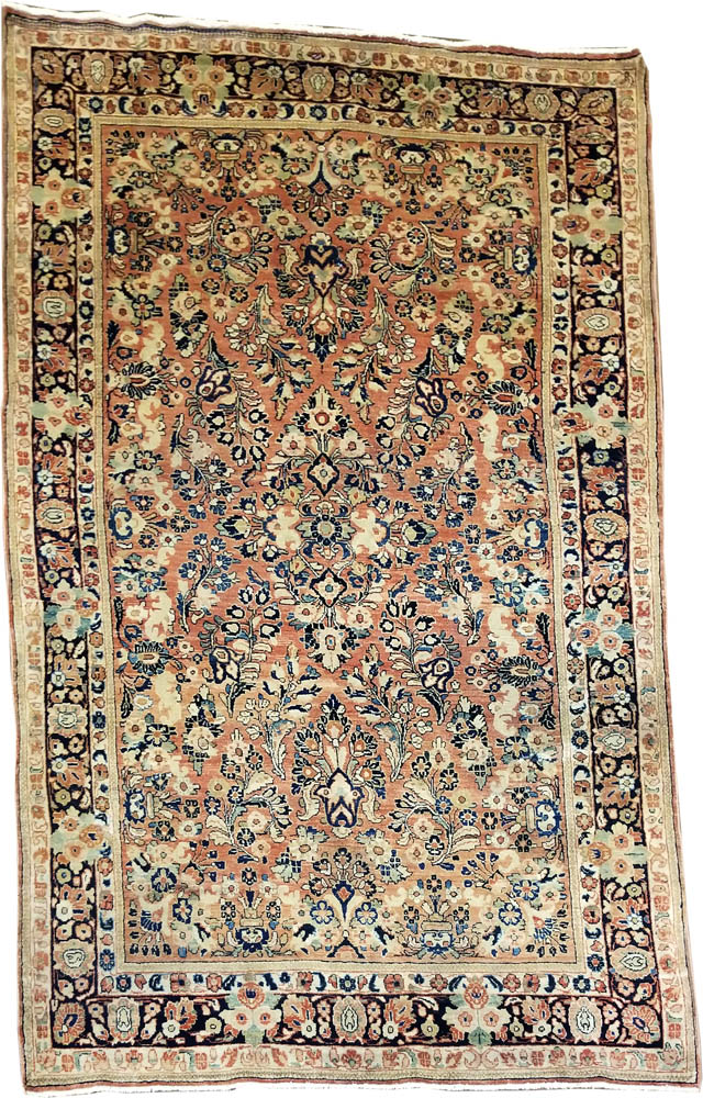 Persian Saruk Rug (Antique -100% Wool on Cotton)