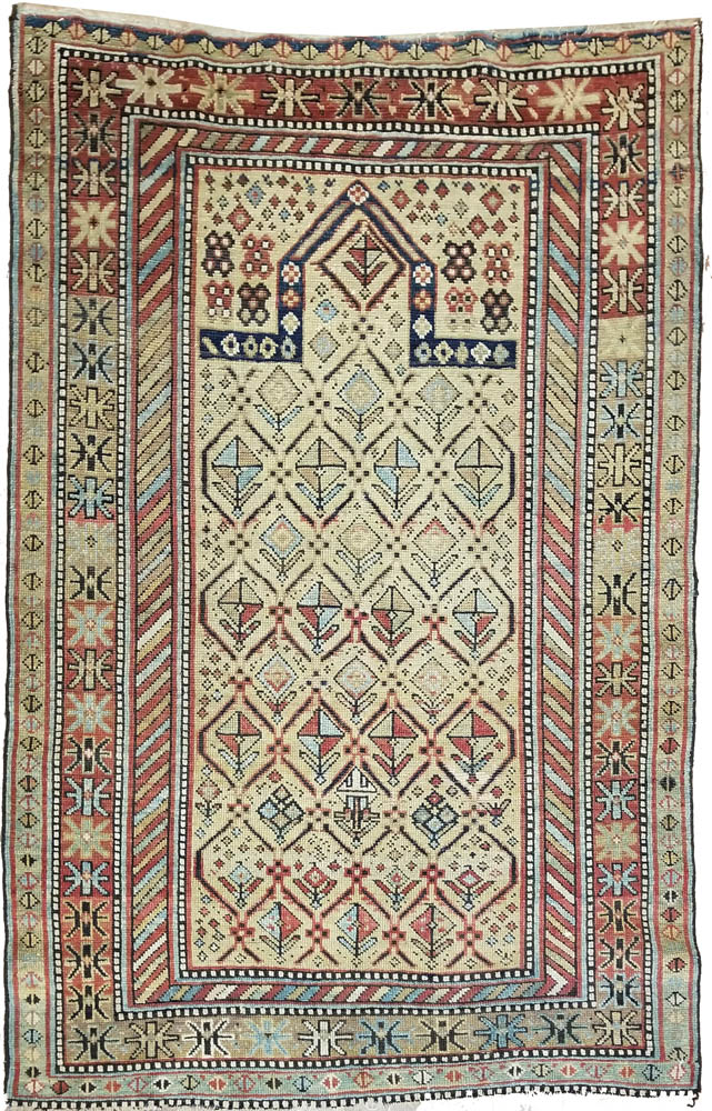Caucasian Daghestan Rug (Antique -100% Wool)