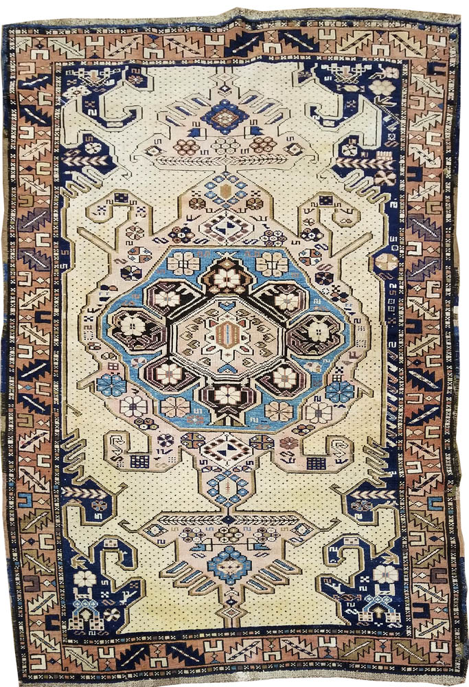 Kuba Caucasus Rug (Antique -100% Wool)
