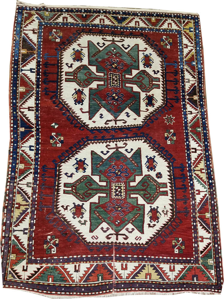 Caucasian Kazak Rug (Antique -100% Wool)