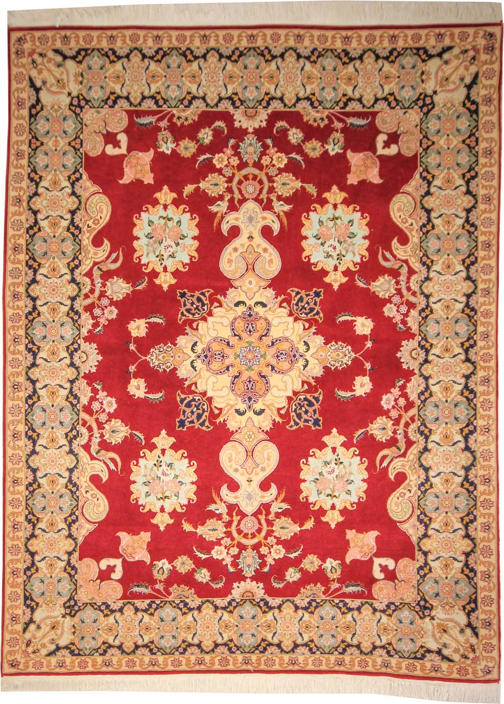 Fine Persian Tabriz Rug (Traditional -100% Wool and Silk on Cotton)