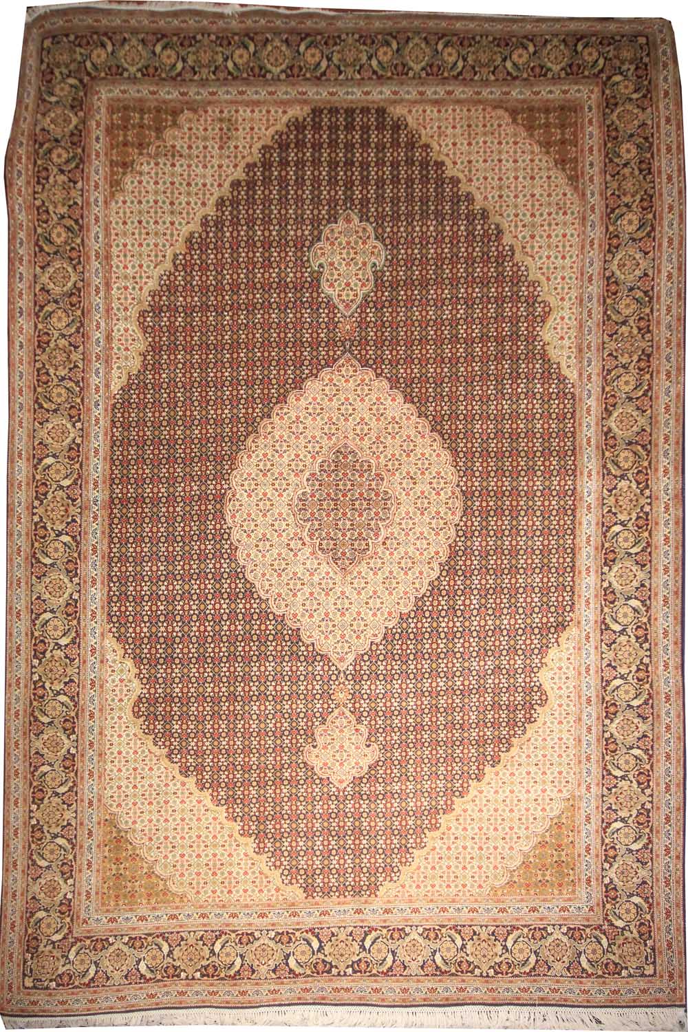 Fine Persian Tabriz Mahi Rug (Traditional -100% Wool and Silk on Cotton)