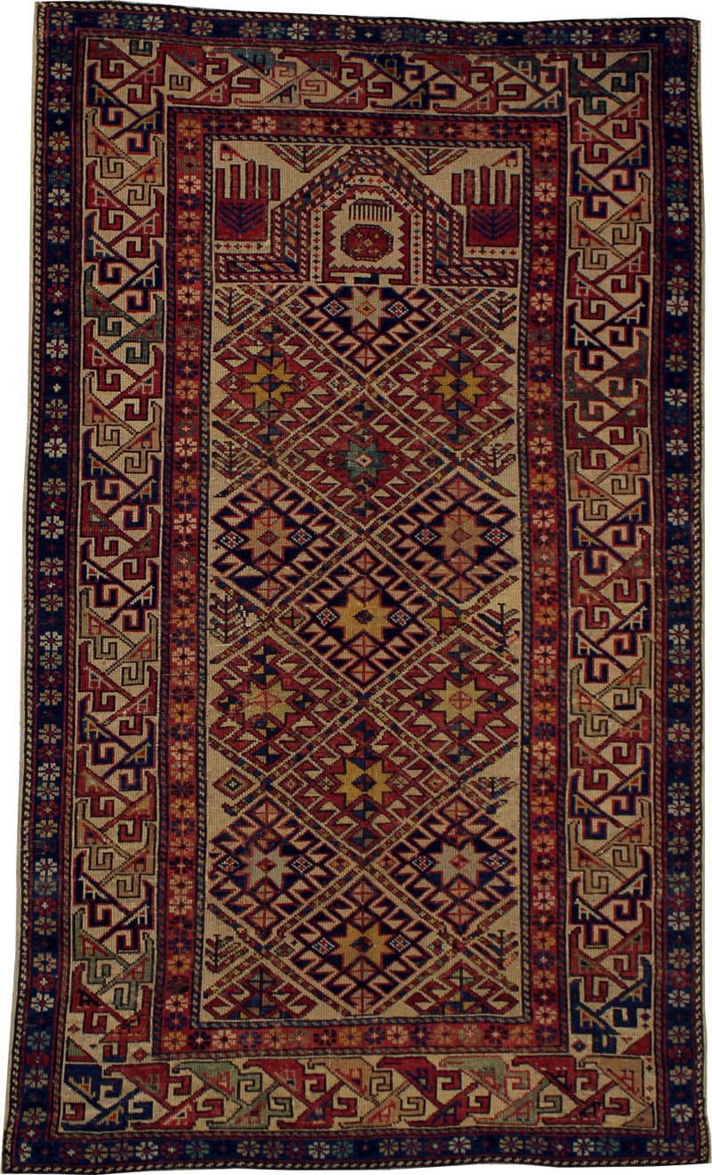 Antique Caucasian Daghestan Prayer Rug
