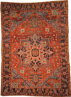 Antique Karajeh Serapi Persian Rug