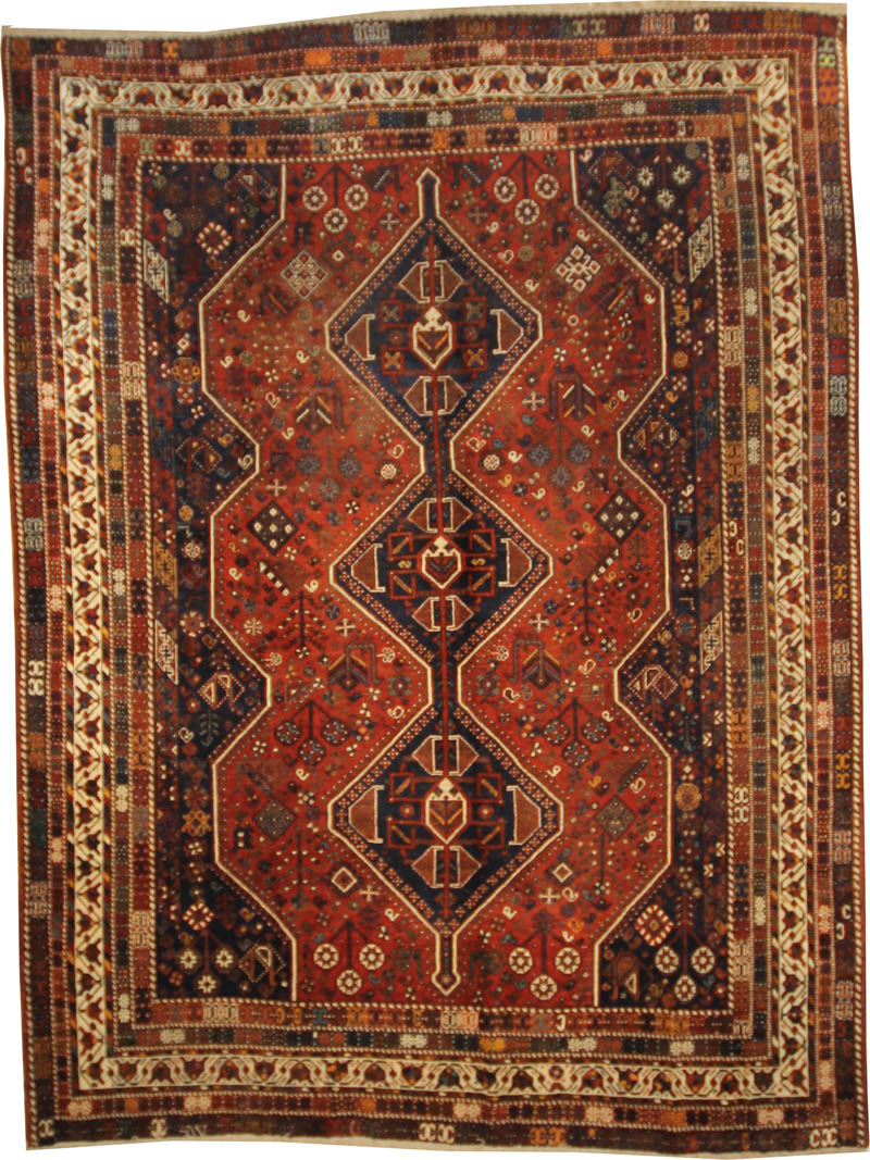 Antique Persian Khamseh Rug