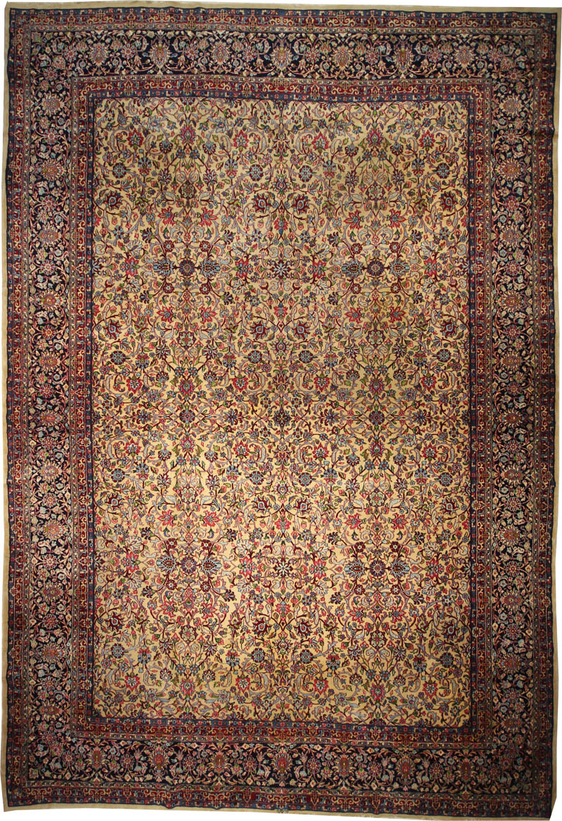 Antique Persian Kerman Farukh Rashid Rug