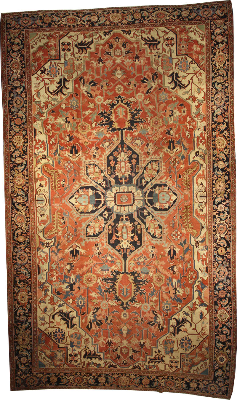 Antique Persian Serapi Rug