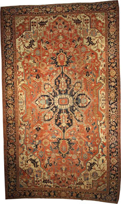 Antique Persian Serapi Rug