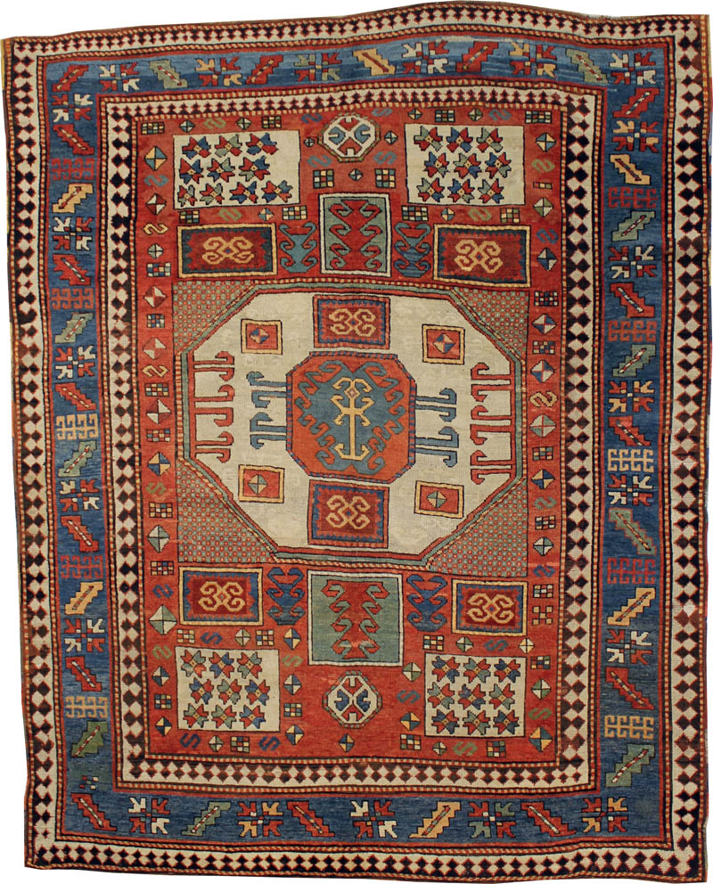 Antique Caucasian Karachov Kazak Rug
