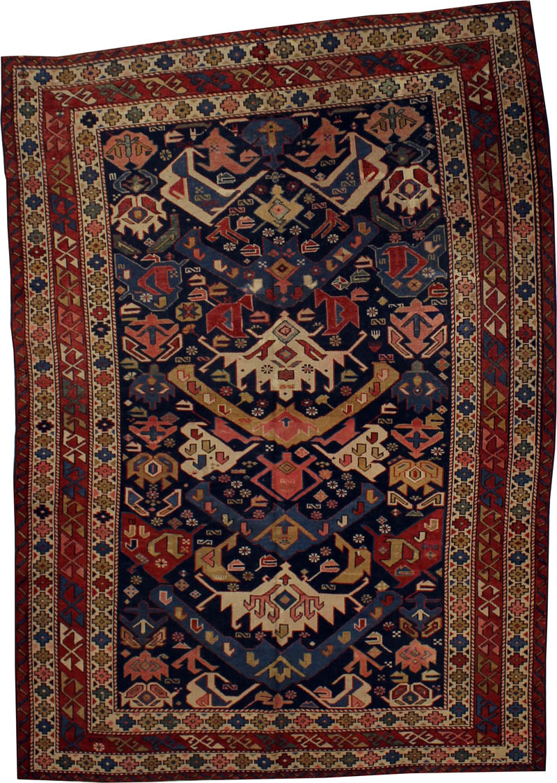 Antique Caucasian Kuba Rug
